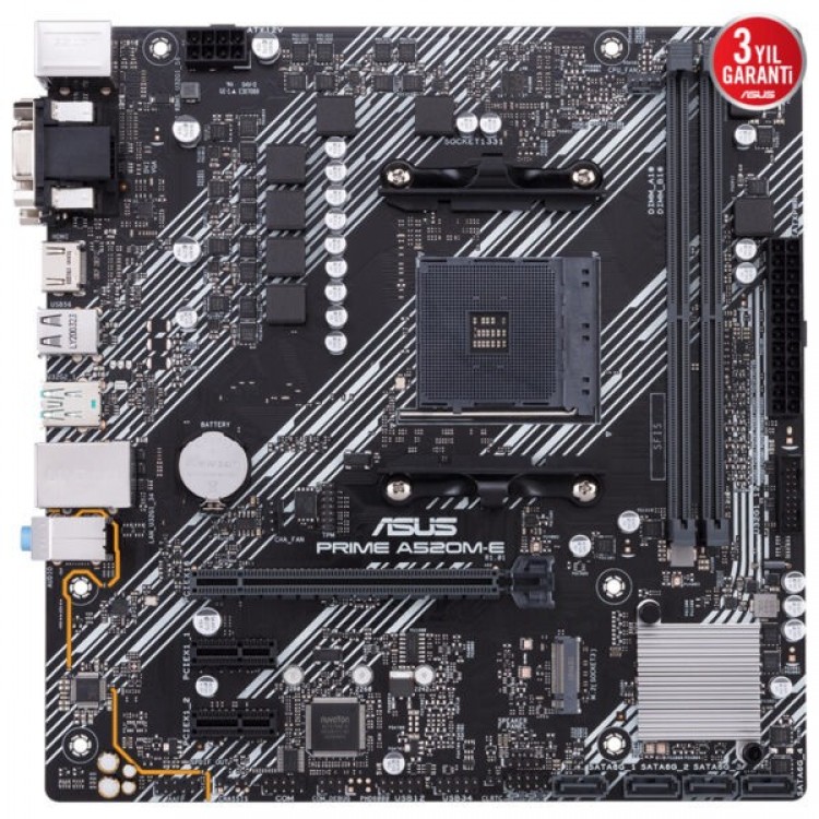 ASUS PRIME A520M-E CSM 5100MHz (OC) DDR4 Soket AM4 M.2 HDMI mATX Anakart